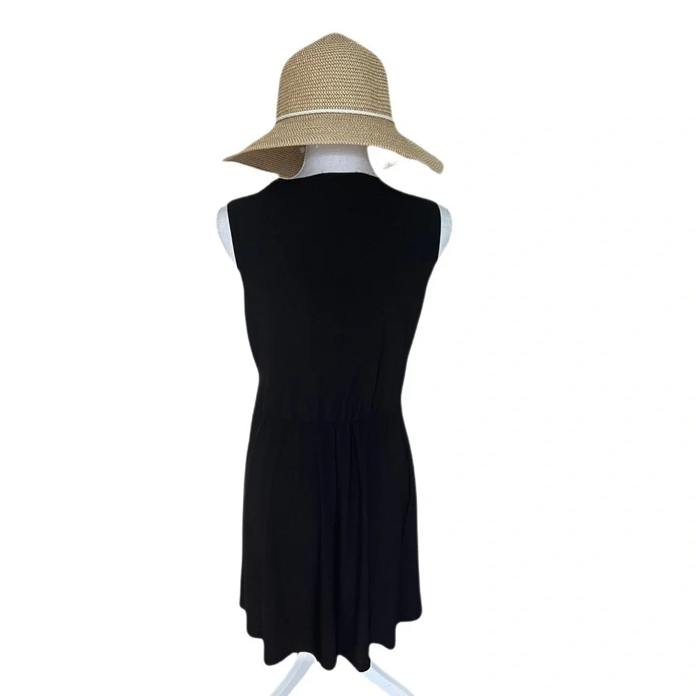 Nick & Nash Sleeveless Black Faux Wrap Dress Size Medium - Picture 3 of 7